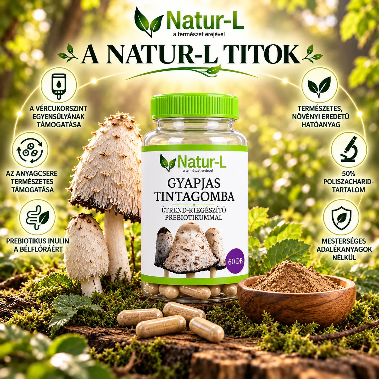 Natur-L Gyapjas tintagomba tisztaság és minőség